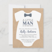 Little Man Boy Baby shower Invitation - Kraft Kaar Kaart (Voorkant)