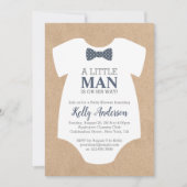 Little Man Boy Baby shower Invitation - Kraft Kaar Kaart (Voorkant)