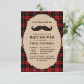 Little Man Boy Baby shower Invitation - Mustache Kaart (Staand voorkant)