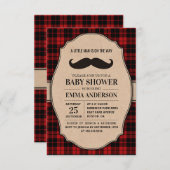 Little Man Boy Baby shower Invitation - Mustache Kaart (Voorkant / Achterkant)