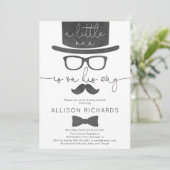 Little man boy baby shower kaart (Staand voorkant)