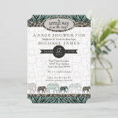 Little Man Boy Safari Elephants Zebra Kaart (Staand voorkant)