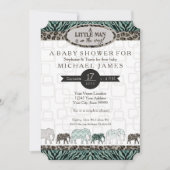 Little Man Boy Safari Elephants Zebra Kaart (Voorkant)