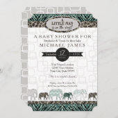 Little Man Boy Safari Elephants Zebra Kaart (Voorkant / Achterkant)