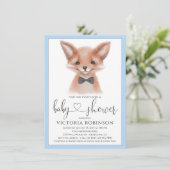 Little Man Boy Woodland Fox Baby shower Kaart (Staand voorkant)