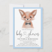 Little Man Boy Woodland Fox Baby shower Kaart (Voorkant)