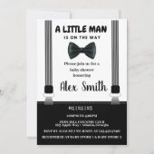Little Man Boy Zwart Grijs Bow Stropdas baby showe Kaart (Voorkant)