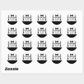 Little Man Boy Zwart Grijs Bow Stropdas baby showe Ronde Sticker (Vel)