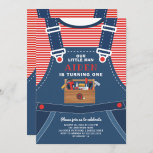 Little Man Boys Birthday Invitation Kaart