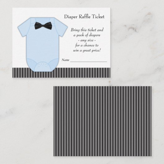 Little Man Boys Luier Raffle Tickets Informatiekaartje (Voorkant / Achterkant)