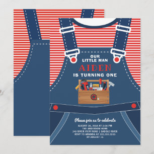 Little Man Boys Verjaardagsuitnodiging Kaart