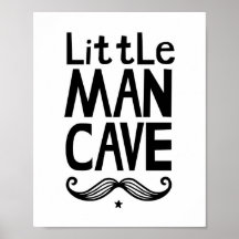 Little Man Cave-kinderkamerposter met snor
