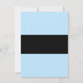 Little Man Chevron Blue Black Baby shower Kaart (Achterkant)