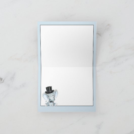 Little Man Elephant Baby shower Dank u kaarten (Binnen)