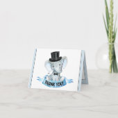 Little Man Elephant Baby shower Dank u kaarten (Voorkant)