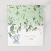 Little Man Elephant Waterverf Green Gold Greenery Plaatskaartje (Buitenkant ongevouwen)