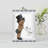 Little Man Ethnic Boy Baby shower Kaart (Staand voorkant)