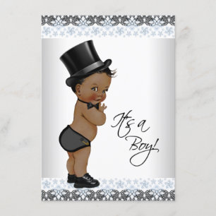 Little Man Ethnic Boy Baby shower Kaart
