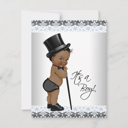 Little Man Ethnic Boy Baby shower Kaart (Voorkant)