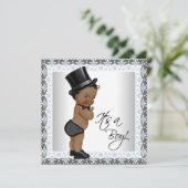 Little Man Ethnic Boy Baby shower Kaart (Staand voorkant)