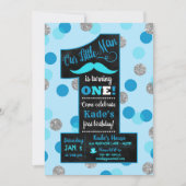 Little Man First Birthday Invitation Chalkboard Kaart (Voorkant)