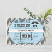 Little Man First Birthday Invitation Kaart (Staand voorkant)