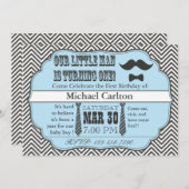 Little Man First Birthday Invitation Kaart (Voorkant / Achterkant)