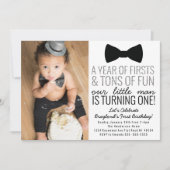 Little Man First Birthday Invitation Kaart (Voorkant)