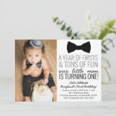 Little Man First Birthday Invitation Kaart (Staand voorkant)