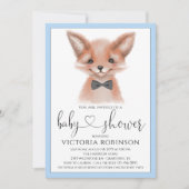 Little Man Fox Boy Woodland Baby shower Kaart (Voorkant)