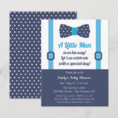 Little Man Gentleman Baby Boy Shower Uitnodigingen (Voorkant / Achterkant)