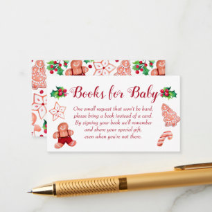 Little Man Gingerbread Baby shower Boeken voor Bab Informatiekaartje