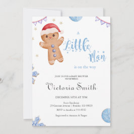 Little Man Gingerbread Christmas Boy Baby shower Kaart