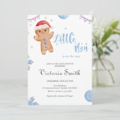 Little Man Gingerbread Christmas Boy Baby shower Kaart (Staand voorkant)