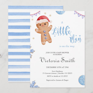 Little Man Gingerbread Christmas Boy Baby shower Kaart