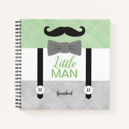 Little man groen grijs babyboy shower gastenboek notitieboek