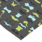 Little Man Hipster Mustache Birthday Party Korte Tafelloper (Hoek)