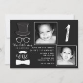 Little Man Hipster Suspenders 1e verjaardag foto Kaart (Voorkant)