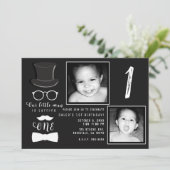 Little Man Hipster Suspenders 1e verjaardag foto Kaart (Staand voorkant)