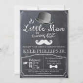 Little Man Lil Man 1e Verjaardagsuitnodiging Kaart (Voorkant)
