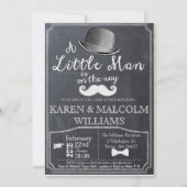 Little Man Lil Man Baby shower Invitation Kaart (Voorkant)