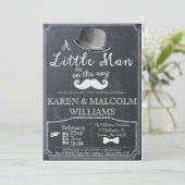 Little Man Lil Man Baby shower Invitation Kaart (Staand voorkant)