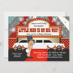 Little Man Limousine Filmster Baby Shower Kaart