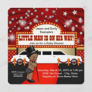 Little Man Limousine Filmster Etnische Baby Shower Kaart
