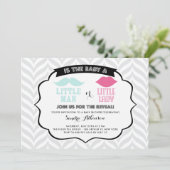 Little Man Little Lady Gender onthullen Baby showe Kaart (Staand voorkant)