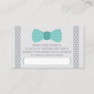 Little Man luier loterij ticket, Blauwgroen, grijs Informatiekaartje