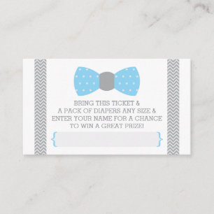 Little Man Luier Raffle Ticket, Baby Blauw, Grijs Informatiekaartje