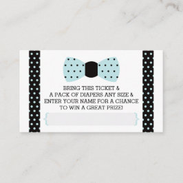 Little Man Luier Raffle Ticket, Baby Blauw, Zwart Informatiekaartje