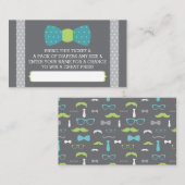 Little Man Luier Raffle Ticket, Blauwgroen, Limoen Informatiekaartje (Voorkant / Achterkant)