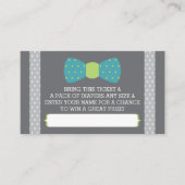 Little Man Luier Raffle Ticket, Blauwgroen, Limoen Informatiekaartje (Voorkant)